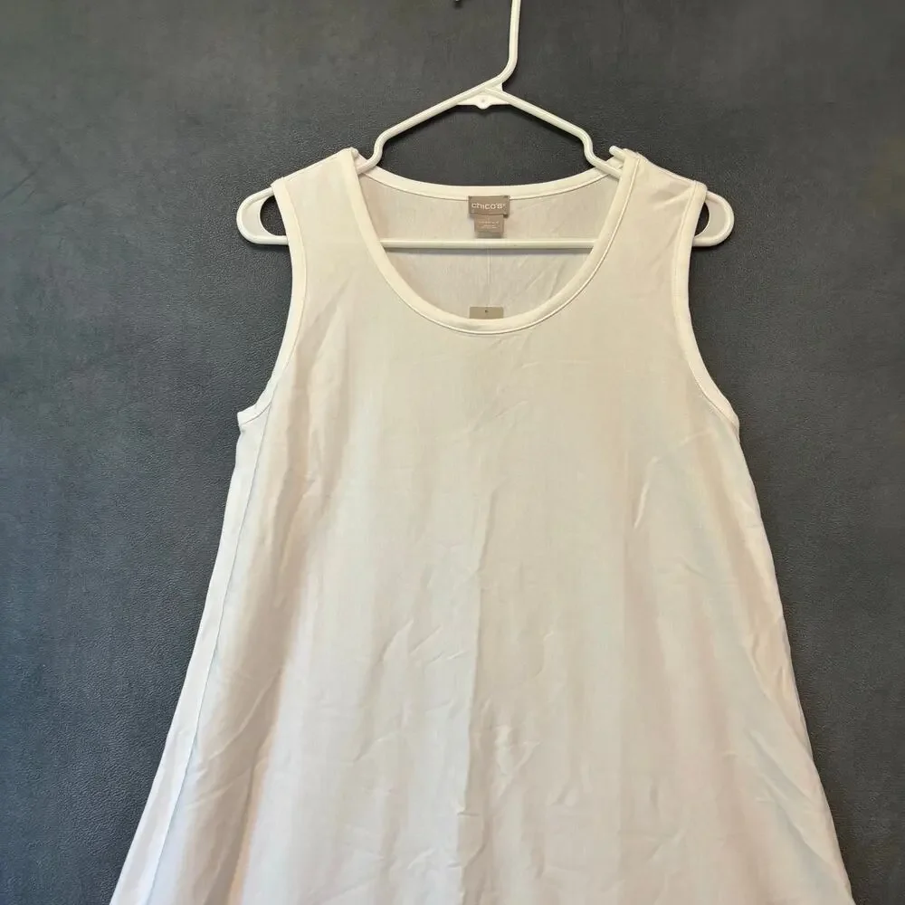 Chico’s Maxi Dress NWT Sz 1 White Black Colorblock Sleeveless Asymmetrical Fairy - Picture 6 of 10
